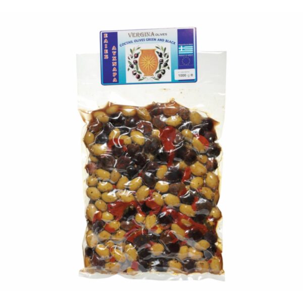 Olives vertes et noires cocktail (181-200) Vergina 1kg