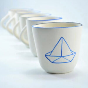 Tasse Bateau Origami Homatino Ceramics (H 8cm x D 8cm)
