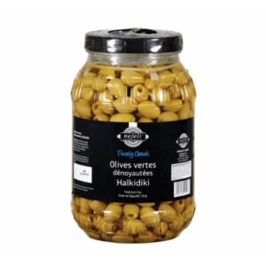 Olives vertes dénoyautées Halkidiki (161-180) Nefeli 1.8kg